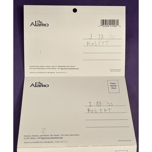 The Alamo (6) Detachable Postcard Set “Remember the Alamo!” - Picture 5 of 7